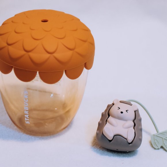 Starbucks Acorn Glass Mug with Hedgehog Tea Strainer - Picture 2 of 7